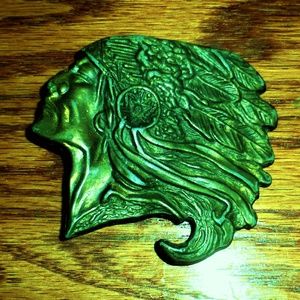 indian head belt buckle vintage